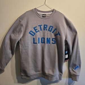 NFL Detroit Lion's Medium Gray Crew Neck Sweatshirt Cotton Blend